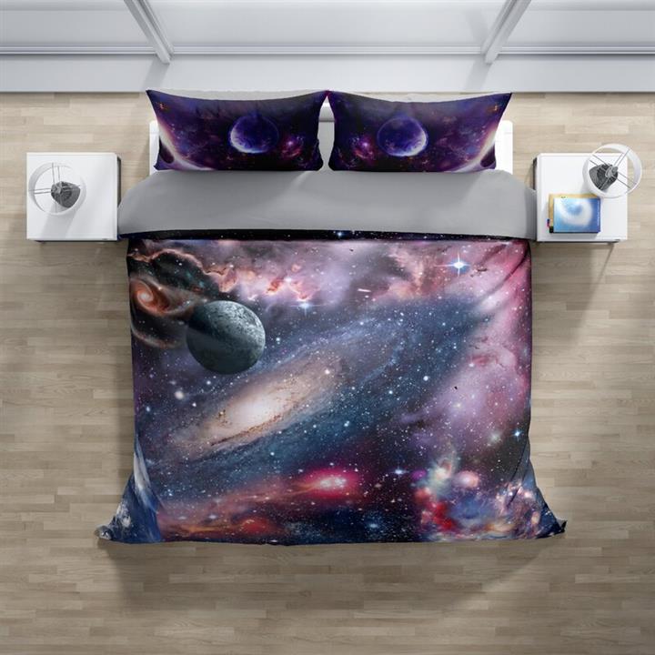 روتختی یکنفره 3 بعدی طرح گلکسی چهار تیکه برند رویال با دوسال